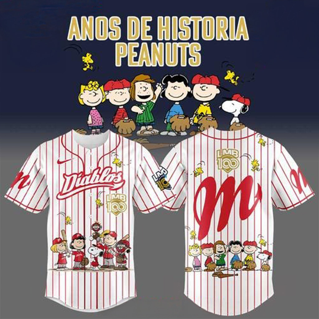 Diablos Peanuts 100 Years LMB Special Baseball Jersey Gift Ideas For Husband