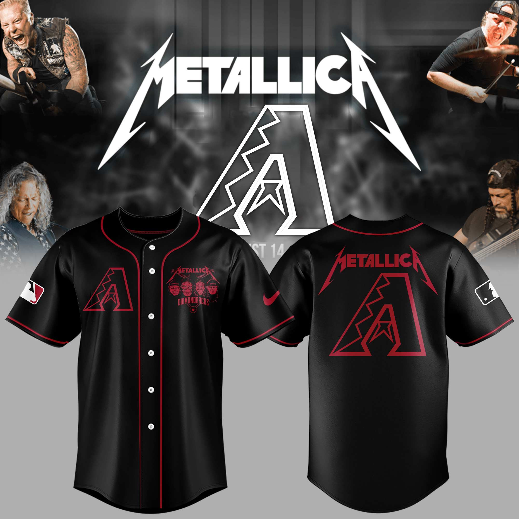 Diamondbacks Baseball Metallica Night Jersey Presents For Baseball Fans