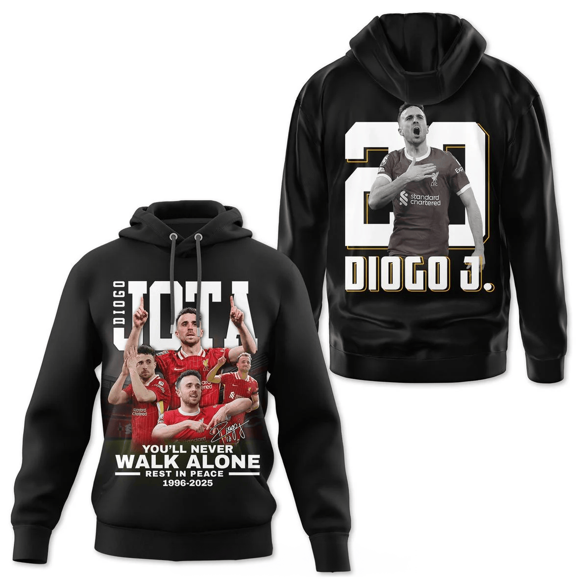 Diogo Jota Youll Never Walk Alone 2025 Hoodie Merch Gift For Reds Supporters