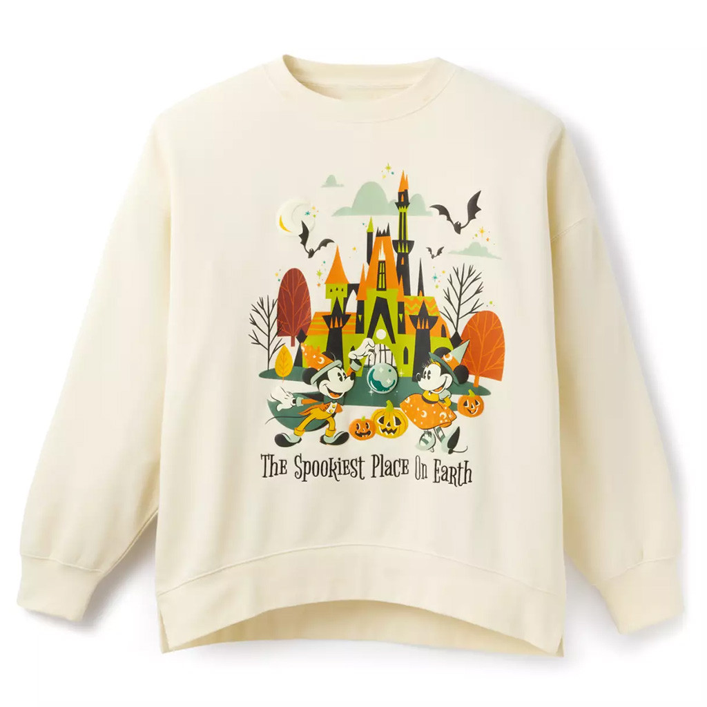 Disney Halloween Merch 2025 Mickey And Minnie Mouse Halloween Sweatshirt For Women