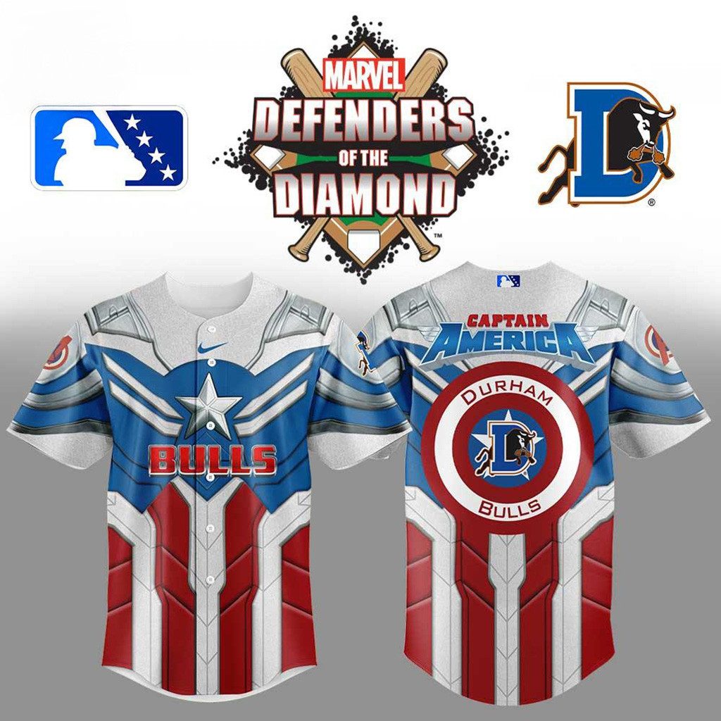 Durham Bulls X Marvel Defenders Of The Diamond Baseball Jersey Durham Bulls Merch Gifts For Dad