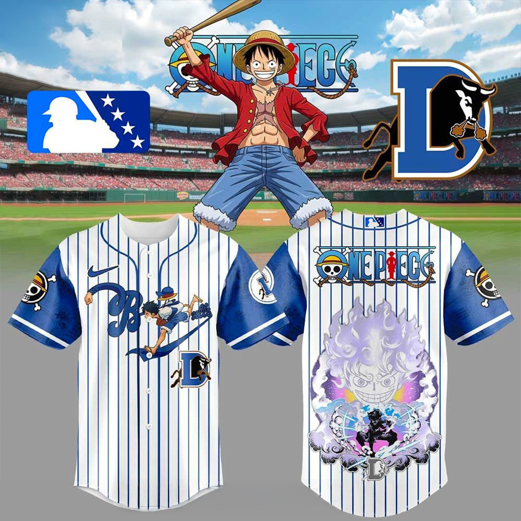 Durham Bulls x Straw Hat Luffy Gear 5 Jersey Durham Bulls Merch Gifts For Dad