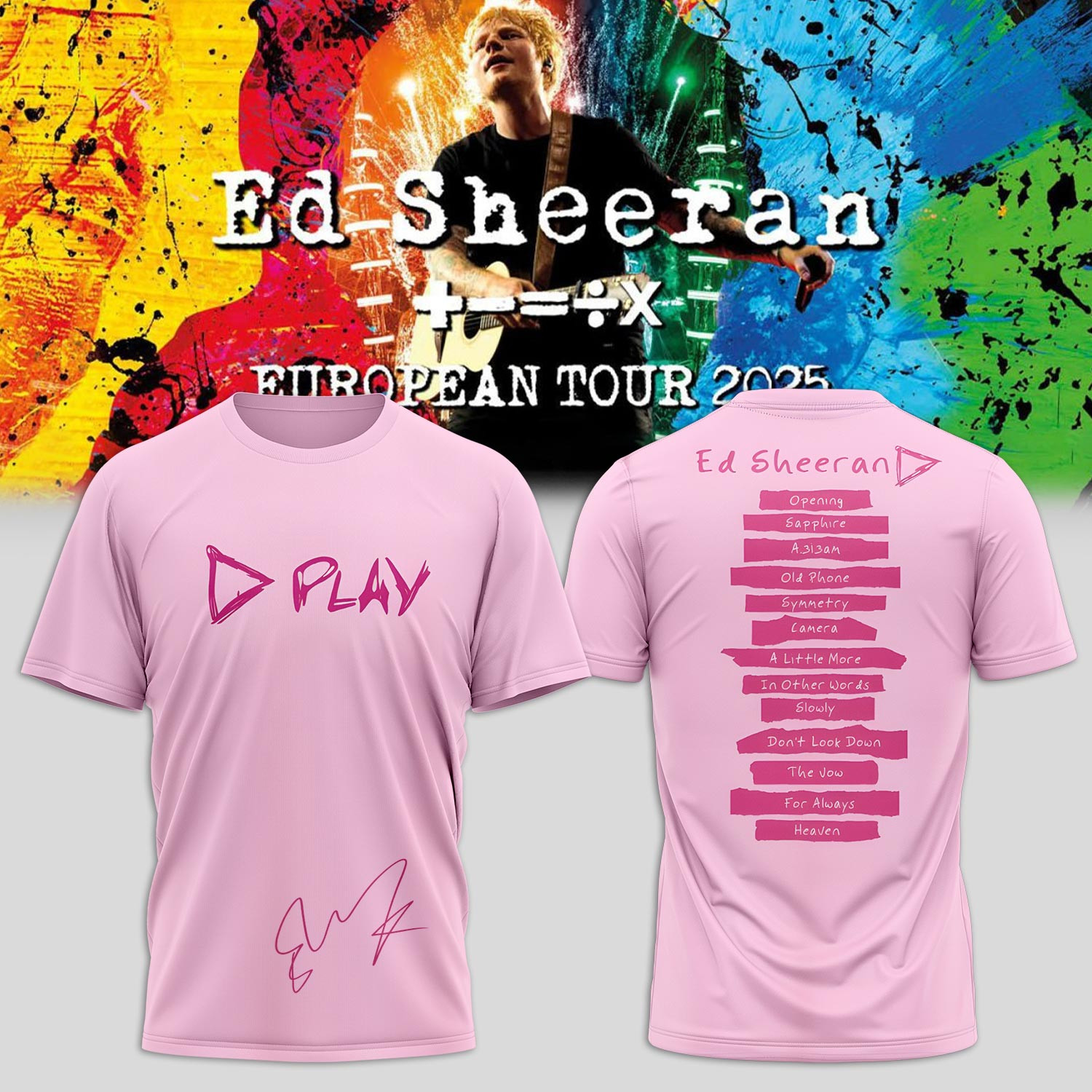 Ed Sheeran Sapphire Merch Shirt European Tour 2025 Best Music Gift For Music Lovers