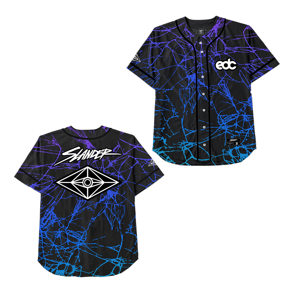 EDC Merch EDC x Slander Fracture Baseball Jersey Music Lovers Gifts For Fans