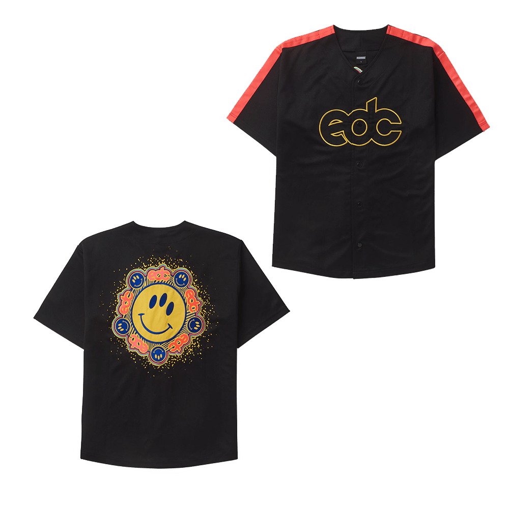 EDC Merchandise EDC Smile Overspray Baseball Jersey Gifts For Music Fans