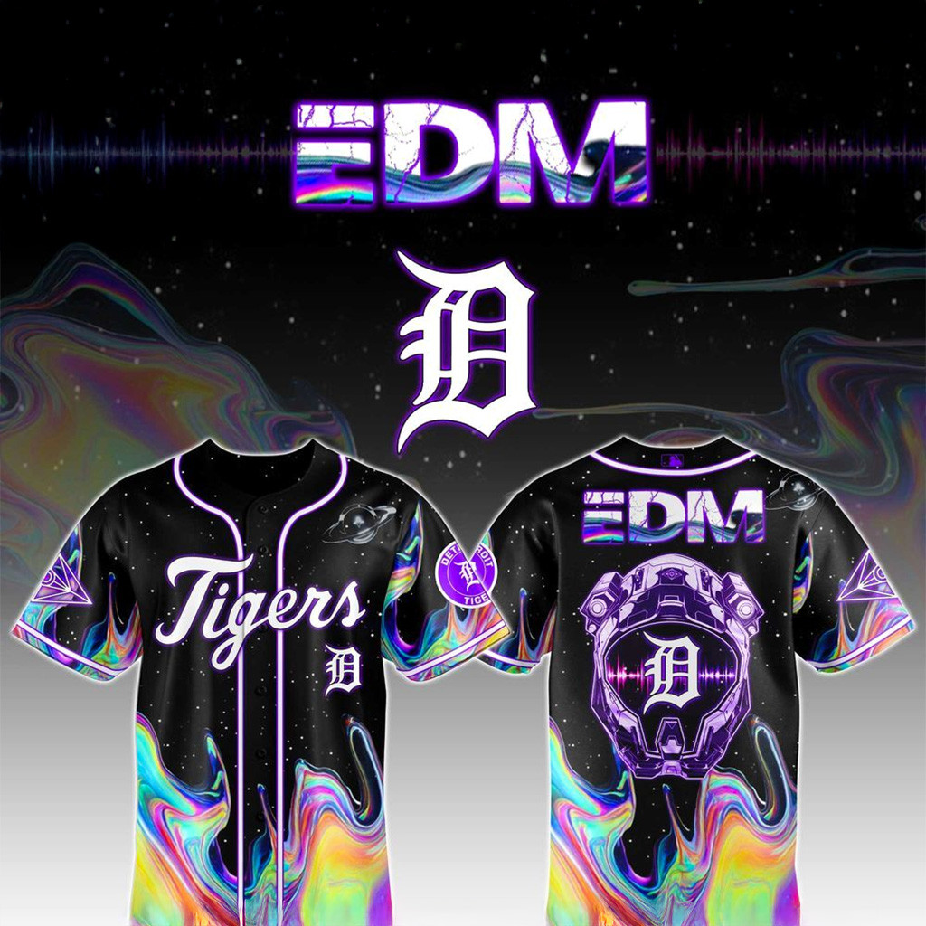 Edm Pulsebeat X Detroit Tigers Galaxy Jersey Fan Merch Gifts For Husband