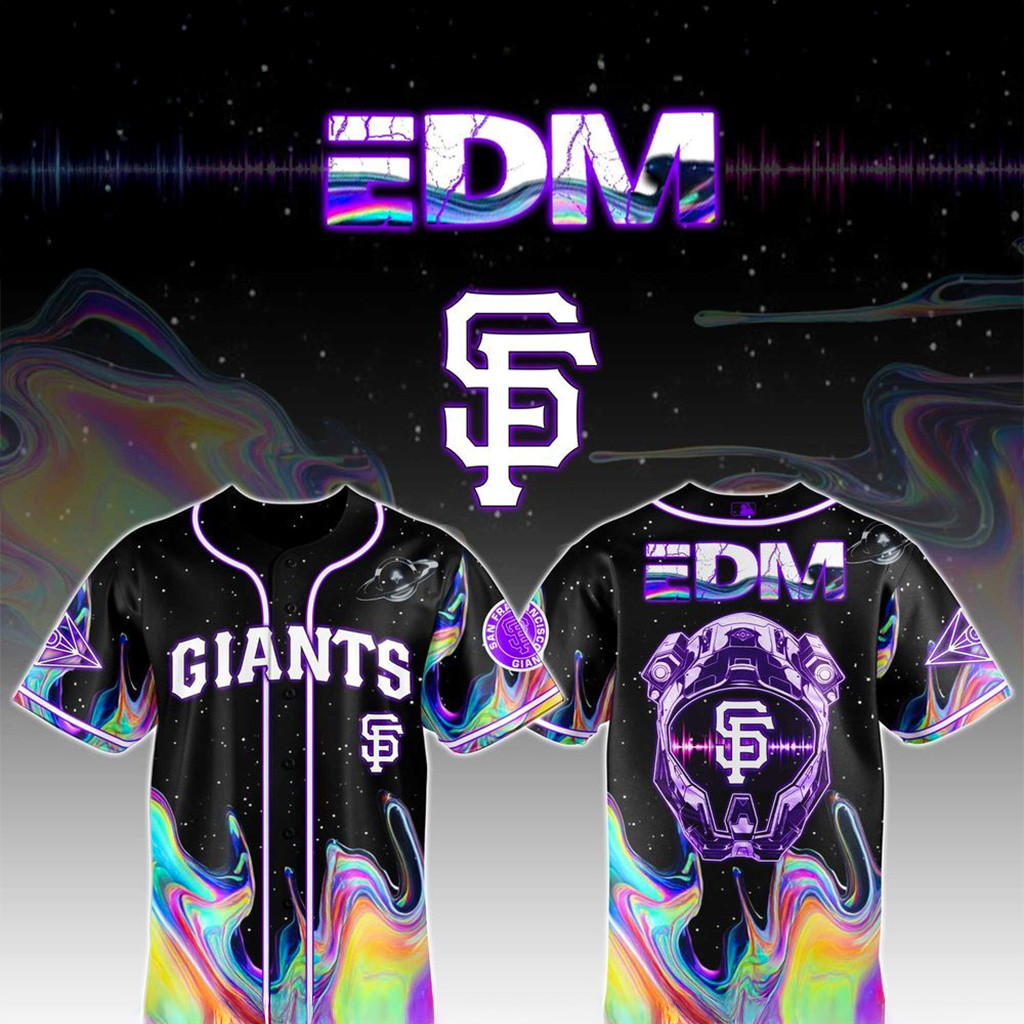 Edm Pulsebeat X San Francisco Giants Galaxy Jersey Giants Merch Gifts For Boyfriend