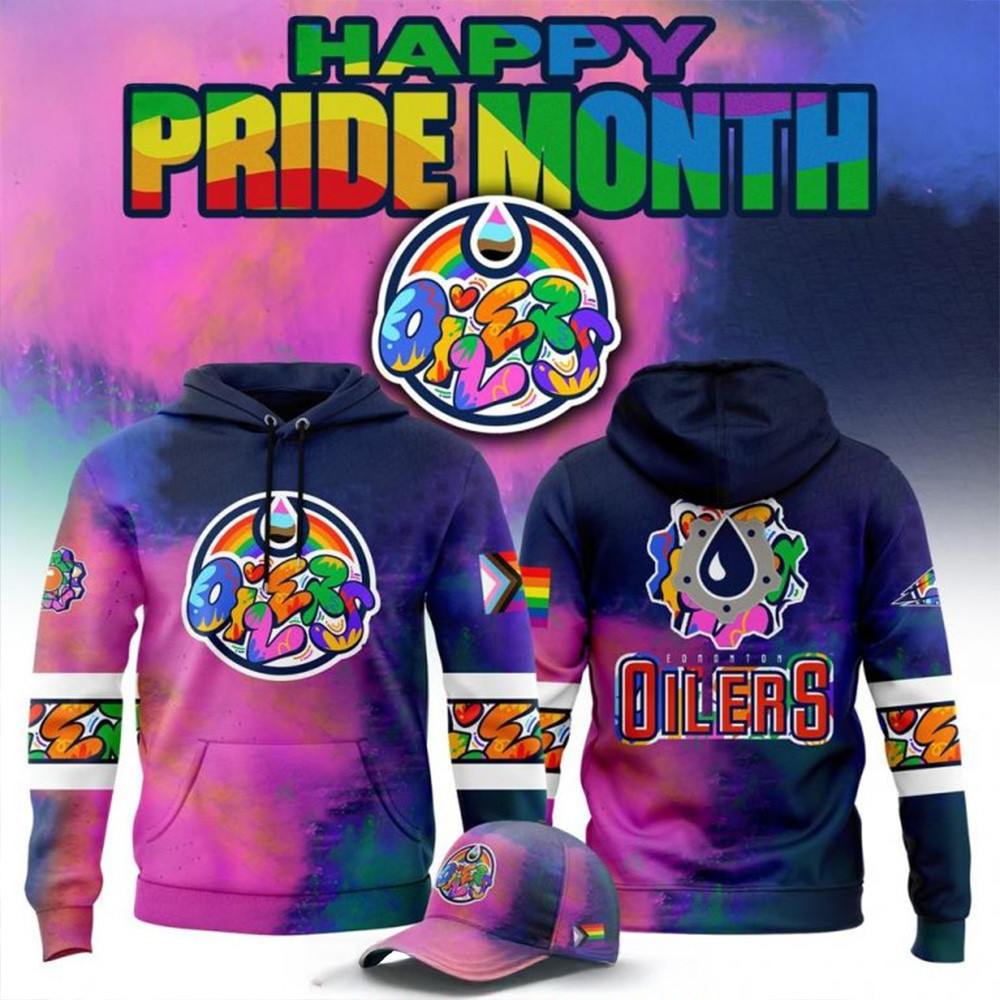 Edmonton Oilers 2025 Pride Month NFL Hoodie Edmonton Oilers Merch Awesome Father's Day Gifts