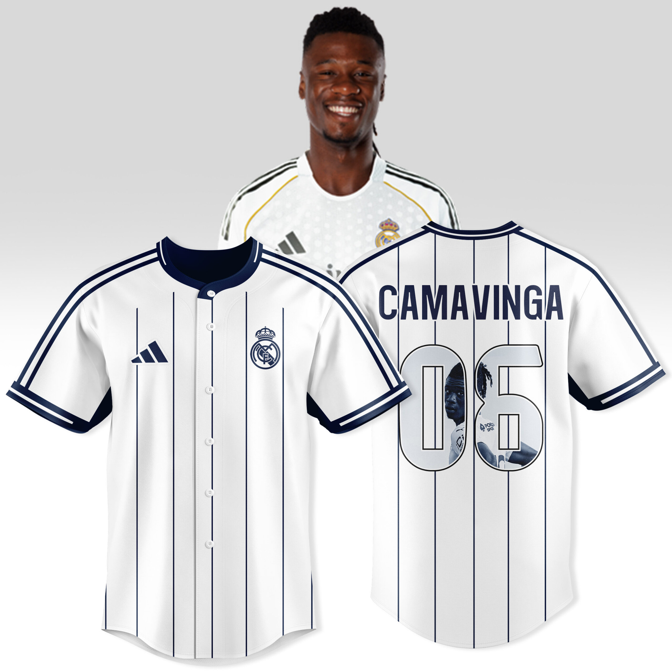 Eduardo Camavinga 06 Real Madrid Personalized Baseball Jersey For Fans