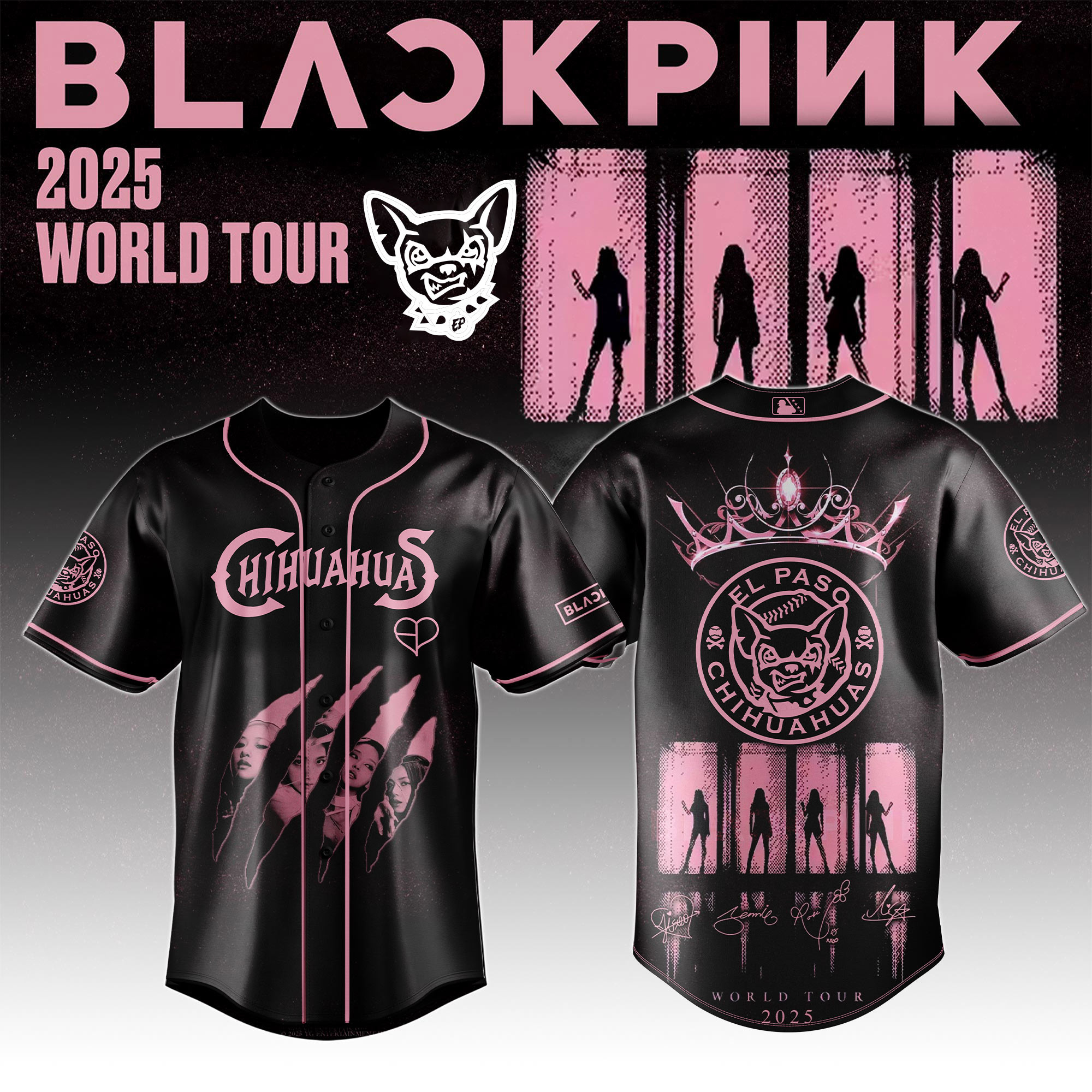 El Paso Chihuahuas Milb X Black Pink Night Baseball Jersey For Fans