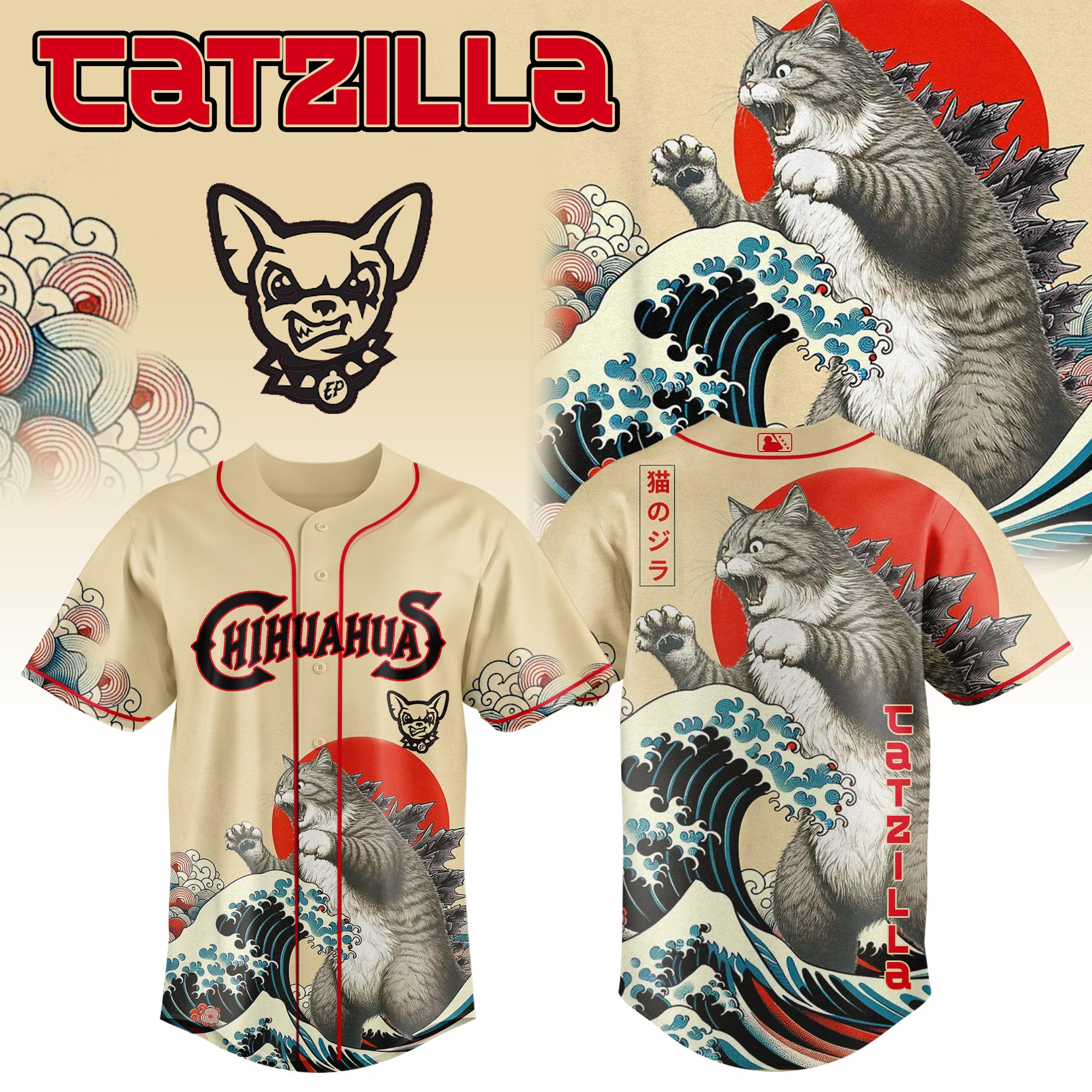 El Paso Chihuahuas Milb X Catzilla Baseball Jersey For Fans