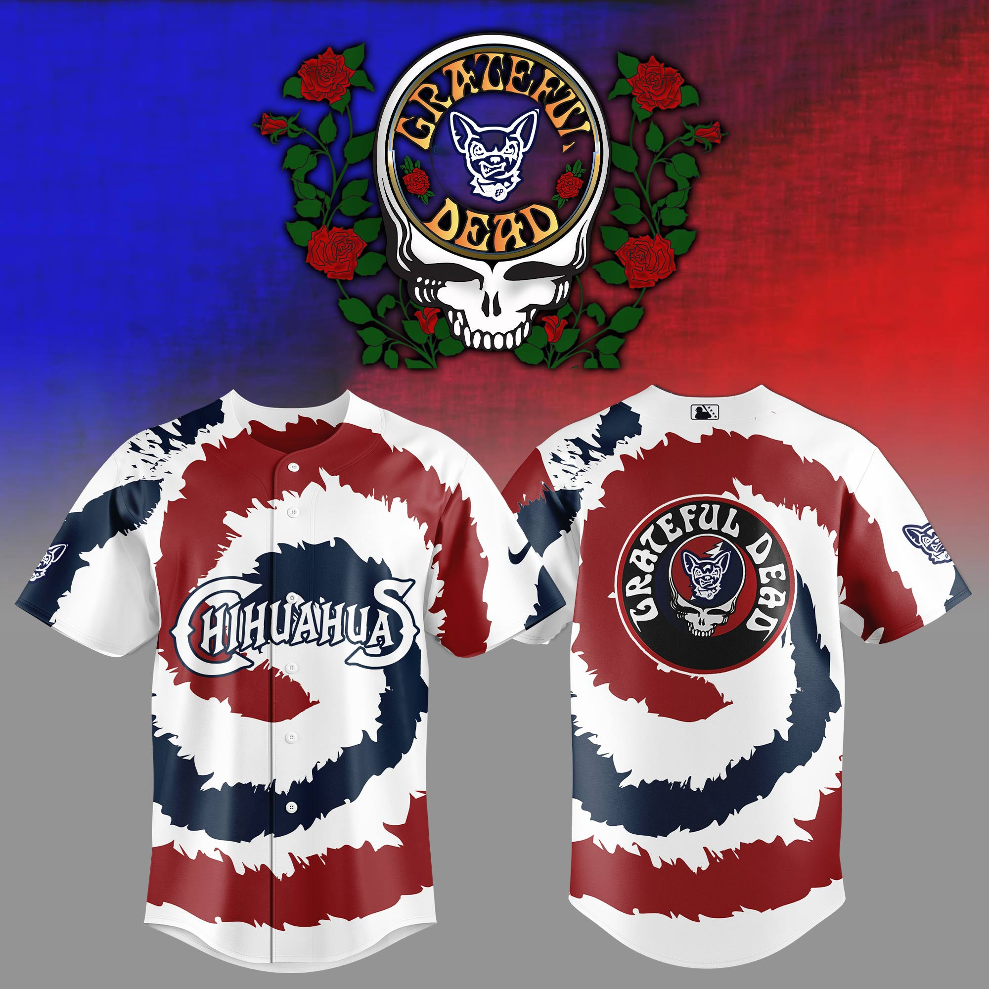 El Paso Chihuahuas Milb X Grateful Dead Night Baseball Jersey For Fans