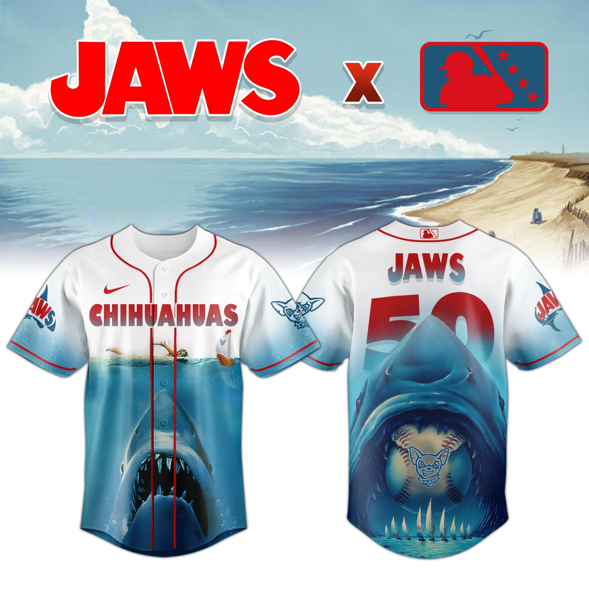 El Paso Chihuahuas Milb X Jaws Baseball Jersey For Fans
