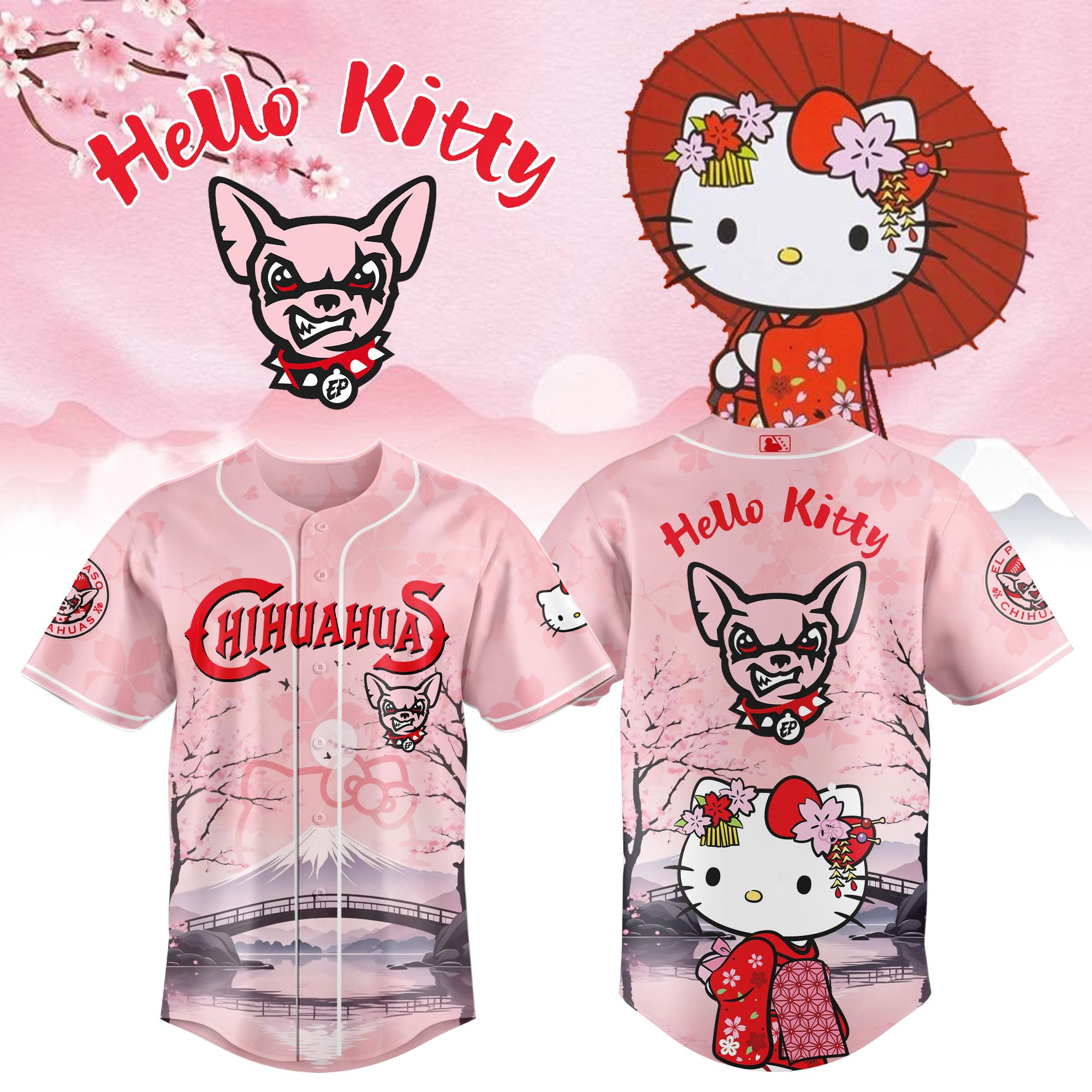 El Paso Chihuahuas Milb X Kitty Japan Baseball Jersey For Fans