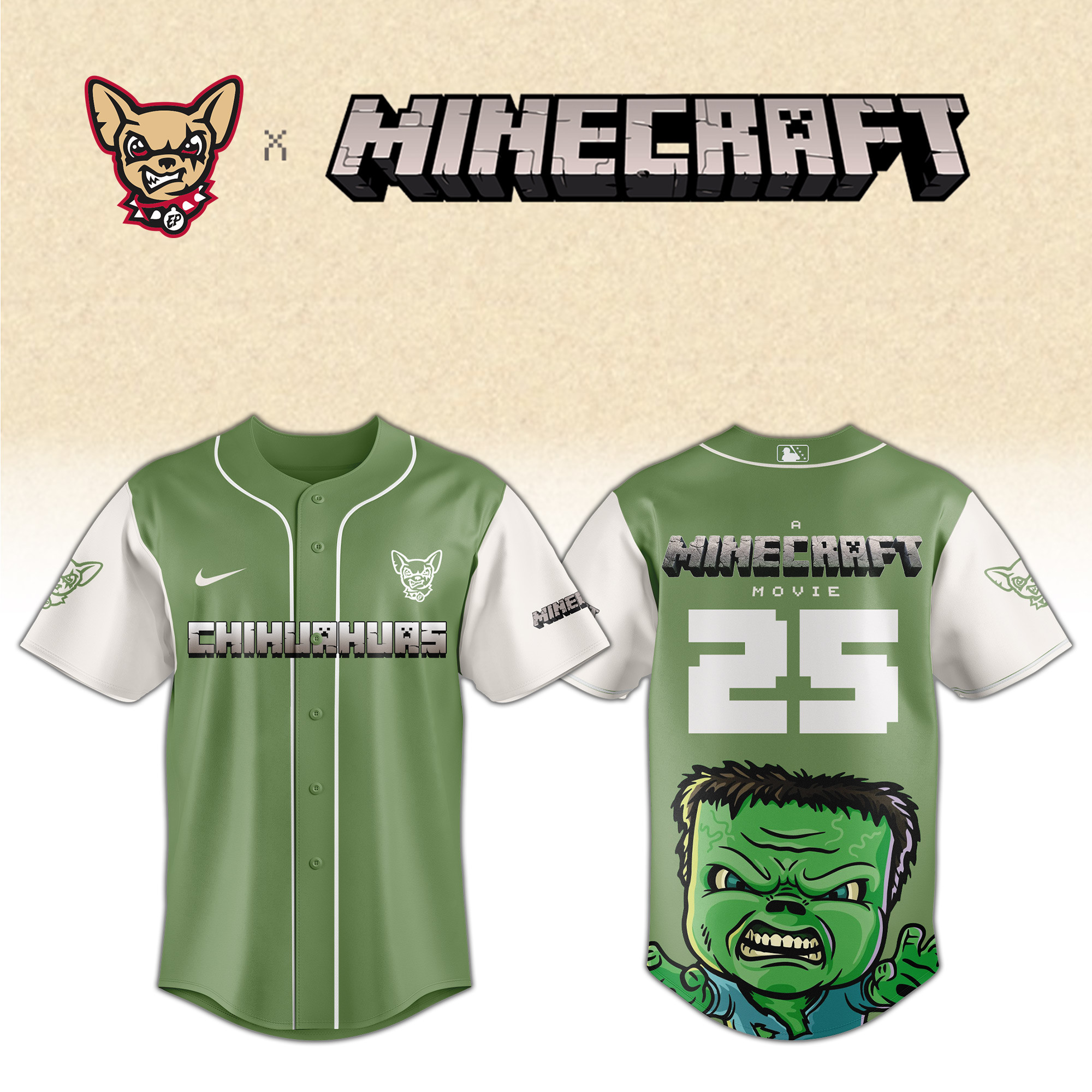 El Paso Chihuahuas Milb X Minecraf Hulk Personalized Baseball Jersey For Fans