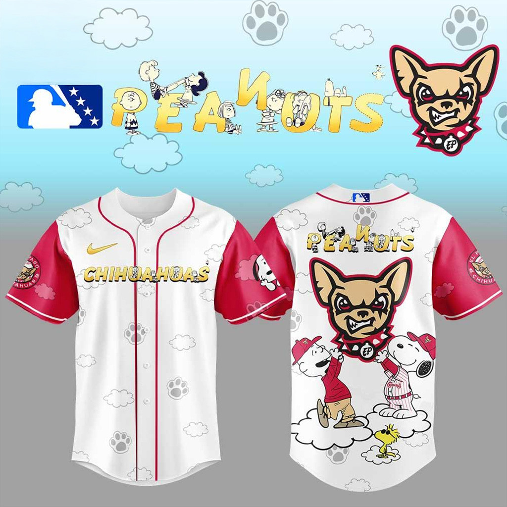 El Paso Chihuahuas x Peanuts Baseball Jersey Chihuahuas Merch Gifts For Baseball Lovers