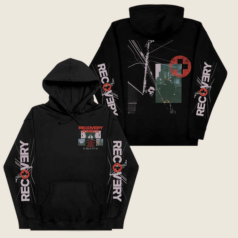 Eminem Official Merch Recovery 15th Anniversary Collage Hoodie Gifts For My Husband