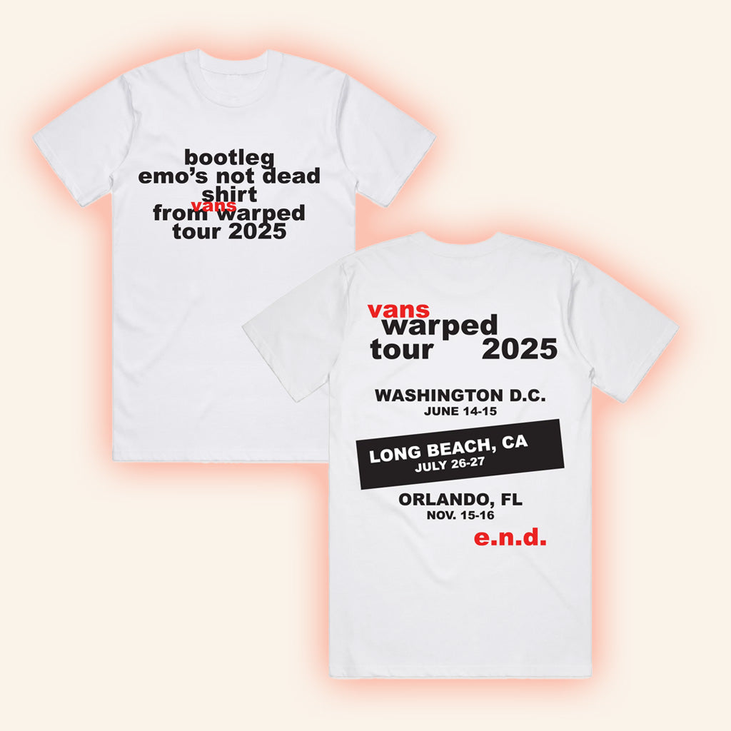 Emoï¿½s Not Dead Merch END. Vans Warped Tour Bootleg Shirt Birthday Ideas For Fans