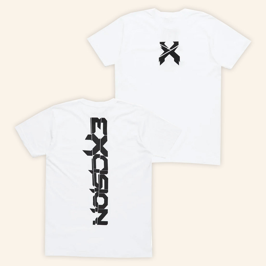 Excision Merch Excision Vertical Shirt White Gifts For Dudes