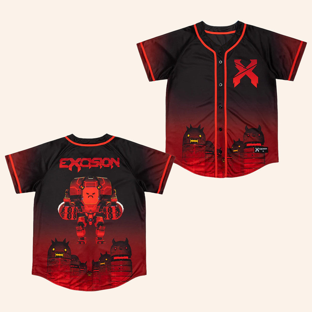 Excision Merch Home Robot Baseball Jersey Red Present For Him
