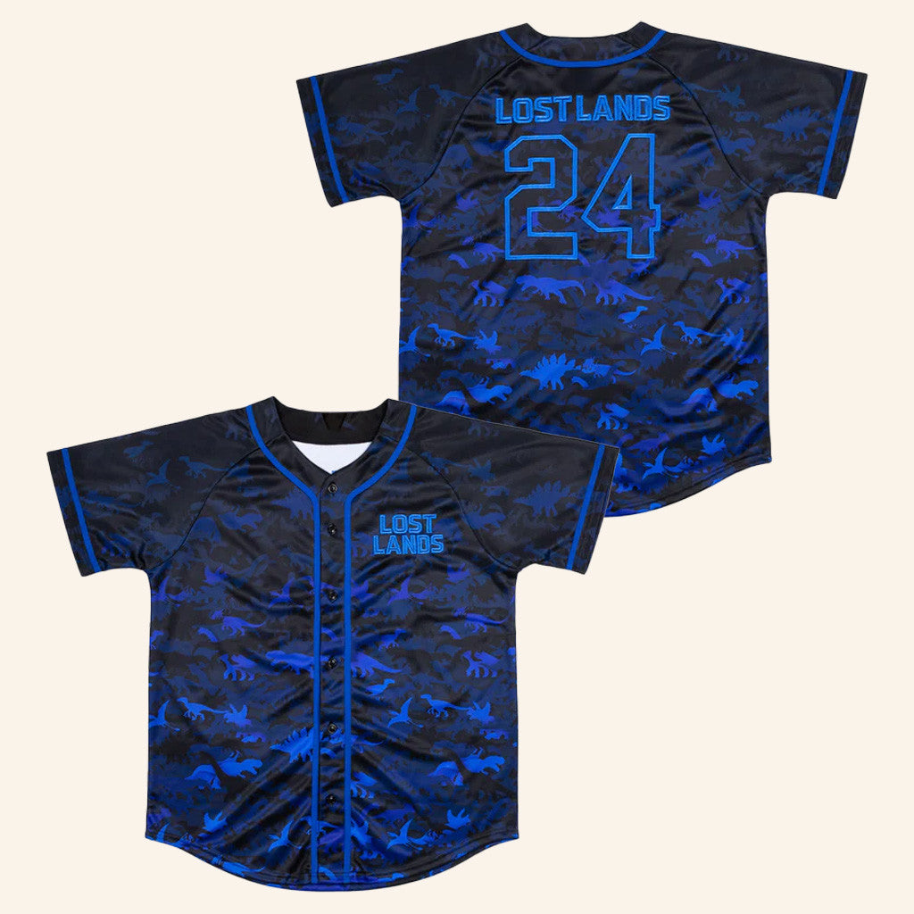 Excision Merch Lost Lands Blue Dino Baseball Jersey Best Gifts For Dudes