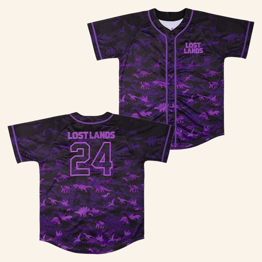 Excision Merch Lost Lands Purple Dino Baseball Jersey Gifts For Dudes