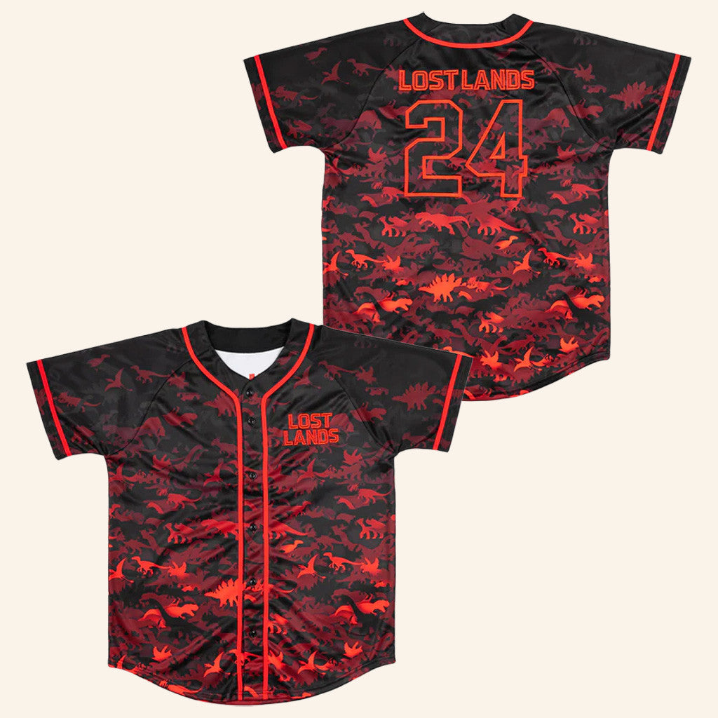 Excision Merch Lost Lands Red Dino Baseball Jersey Gifts For Him