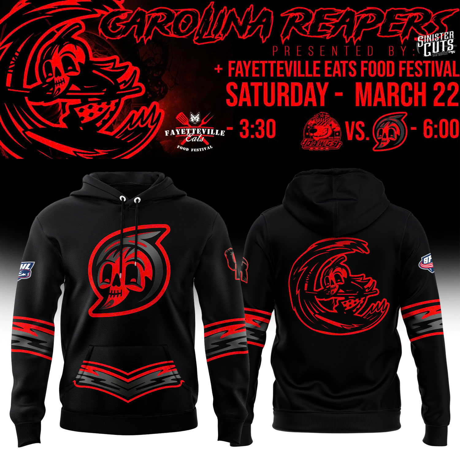 Fayetteville Marksmen X Carolina Reapers Hoodie 2025 Fan Merch