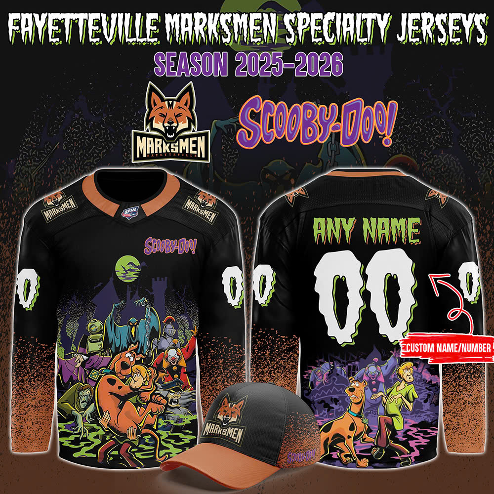 Fayetteville Marksmen X Scoobydoo Custom Hockey Jersey Fan Merch