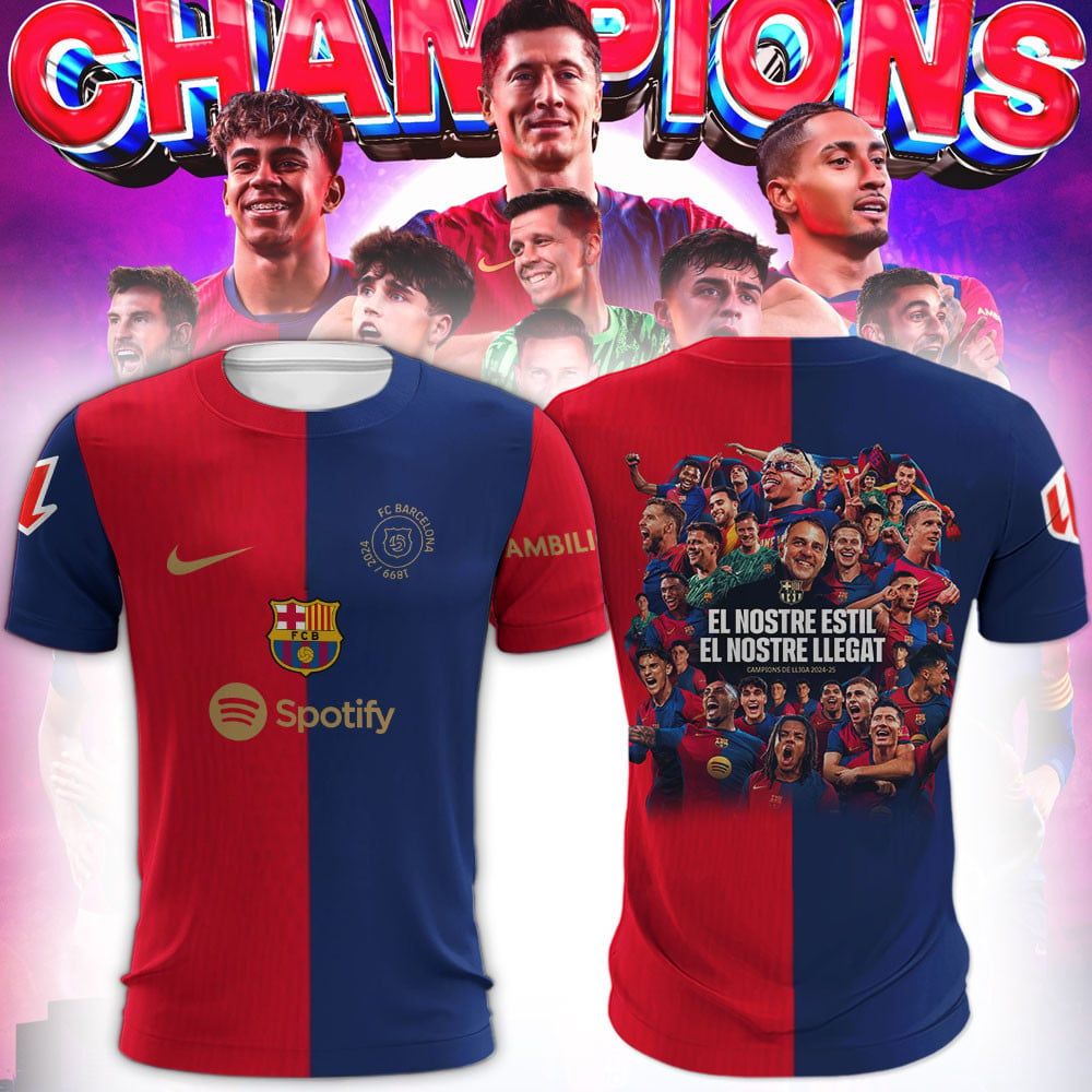 FC Barcelona La Liga Champions 2024 25 Jersey FC Barcelona Merch Best Father's Day Gifts