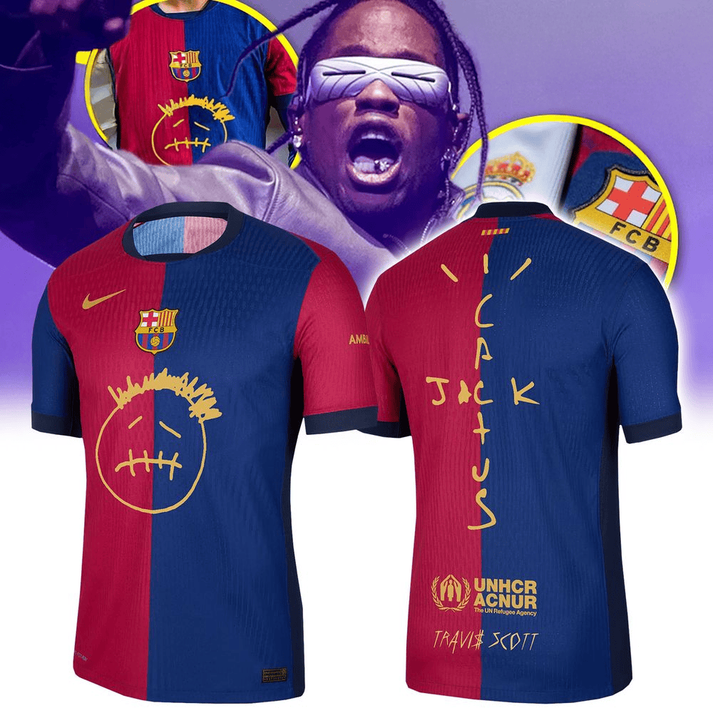 FC Barcelona Travis Scott Kit In May El Clasico 2025 Jersey FC Barcelona Merch Fathers Day Gifts