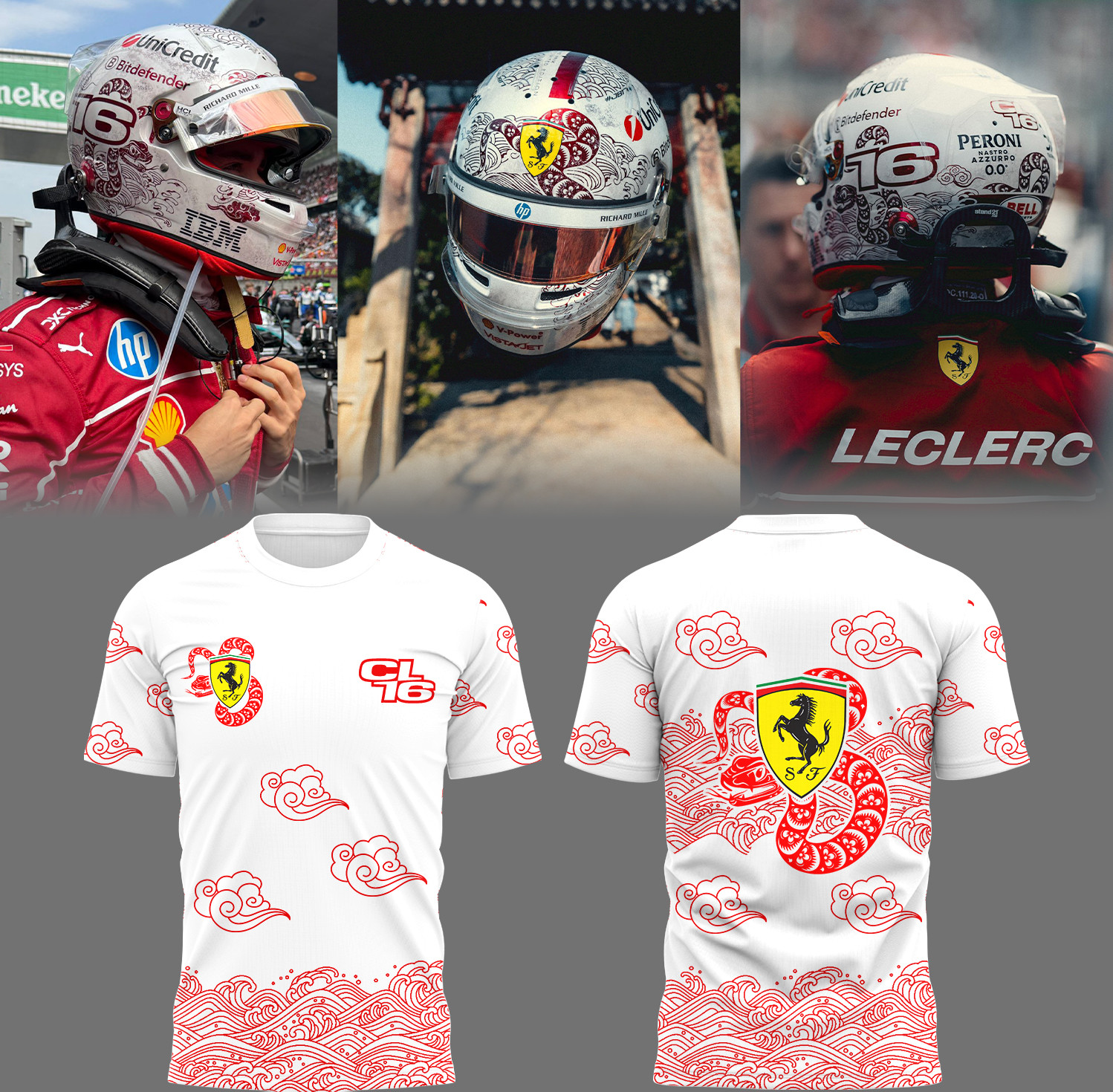 Ferrari Formula Merch T-shirt Charles Larlerc X China Gp 2025 Best F1 Gift For Sport Car Fans