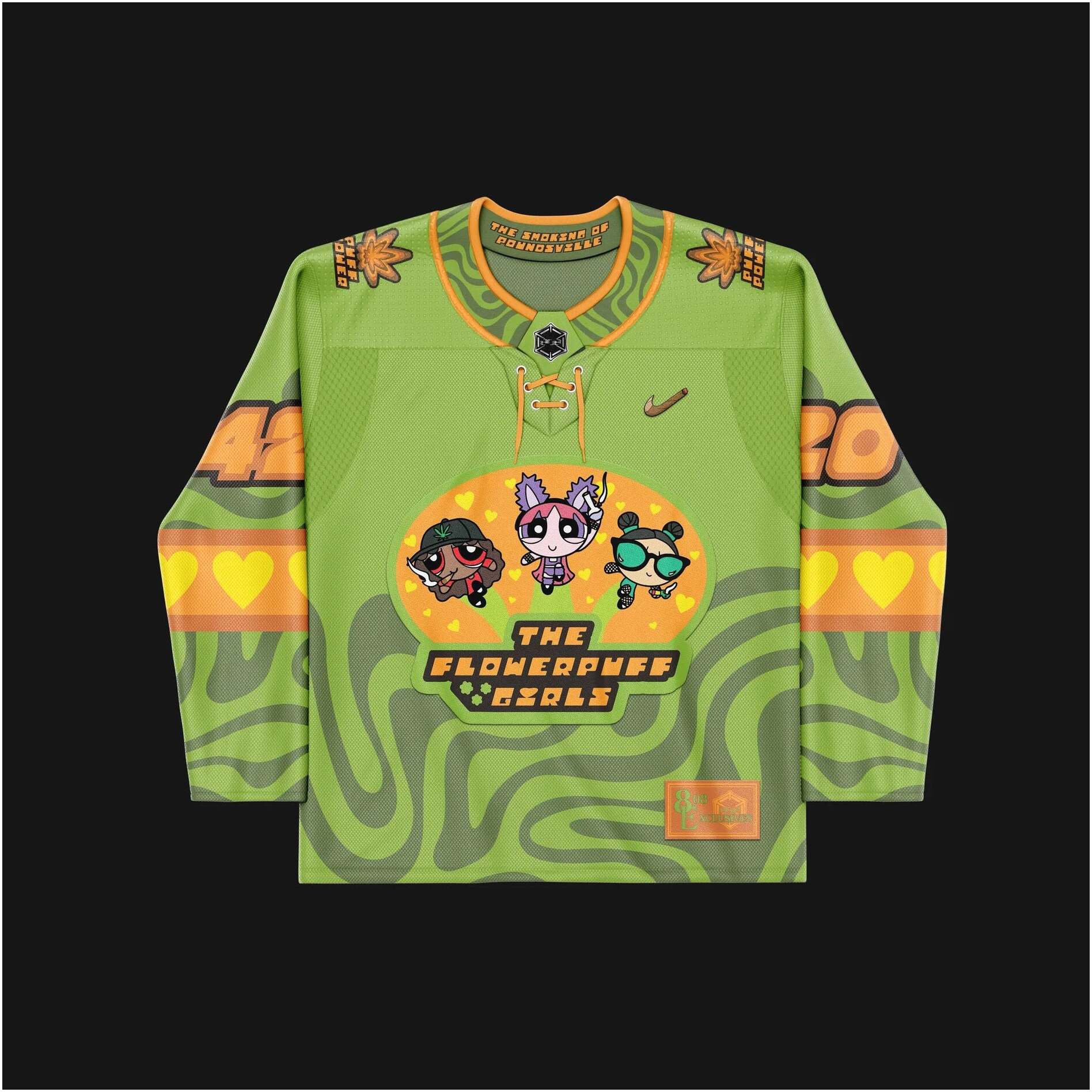 Flowerpuff Girls 420 Hockey Jersey Trippy Jersey Merch Gifts For Girlfriend Gifts For BFF