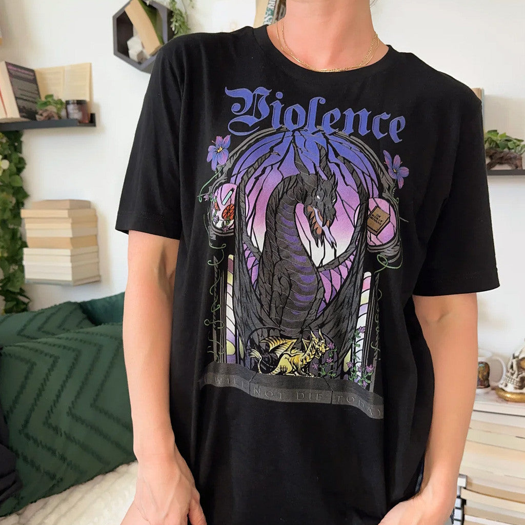 Fourth Wing Merch Violence T-Shirt Present For Daughter