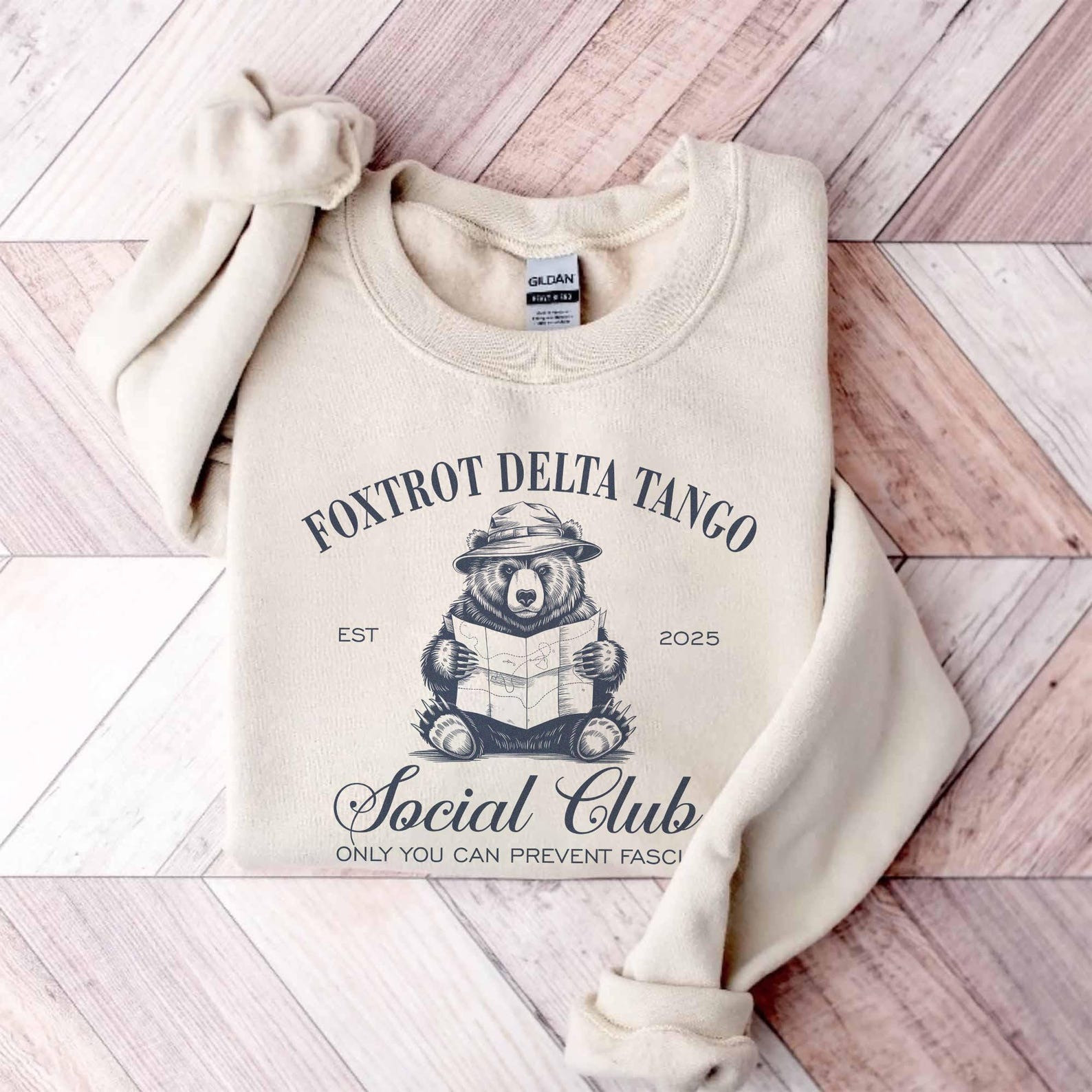 Foxtrot Delta Tango Sweatshirt Social Club Bear Sweatshirt Anti Republican Merch