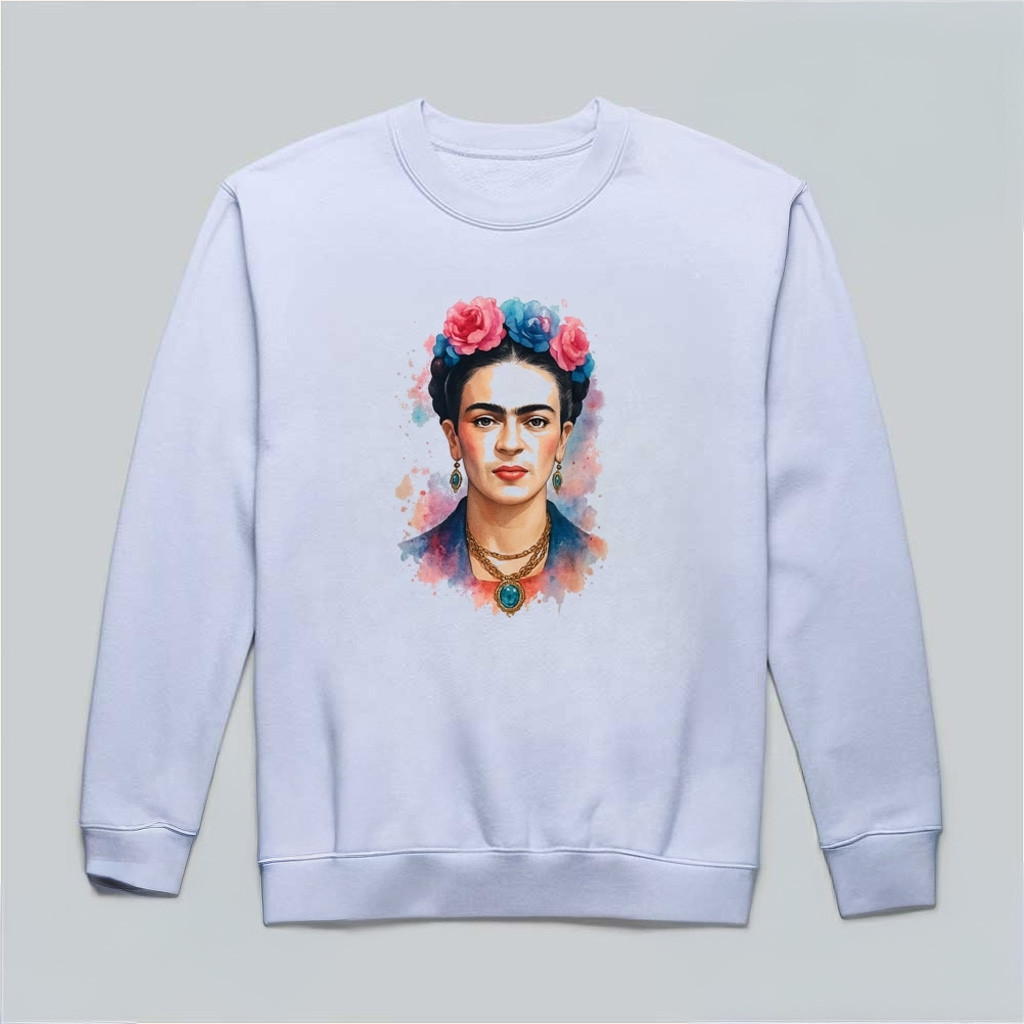 Frida Kahlo Floral Portrait Art Sweatshirt Frida Kahlo Merch Gift Ideas For Friends