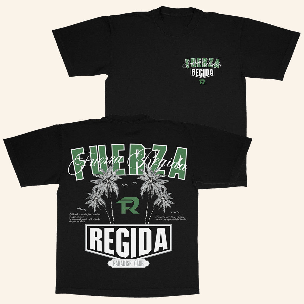 Fuerza Regida Merch Palms Paradise Black T-Shirt Present For Husband