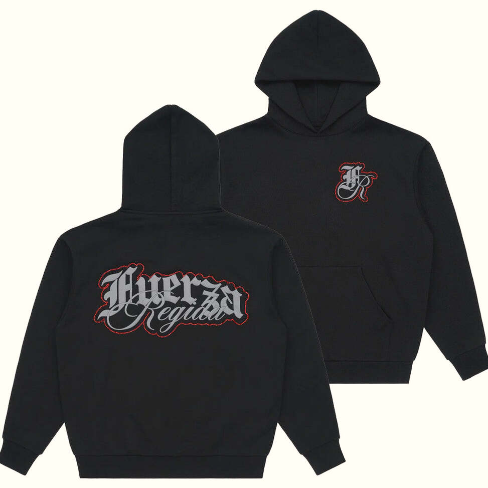 Fuerza Regida Merch Stones Black Hoodie Birthday Present For Husband Birthday Gifts For Fans