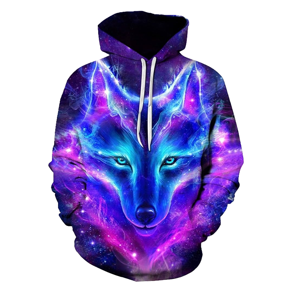 Galaxy Wolf Hoodie Unique Apparel Gifts For Wolf Lovers