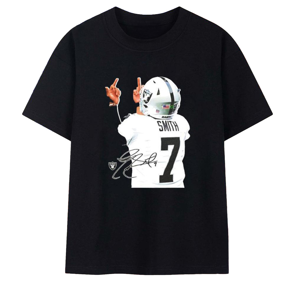 Geno Smith Middle Finger Las Vegas Raiders Signature T-Shirt Geno Smith Merch Fans Gifts