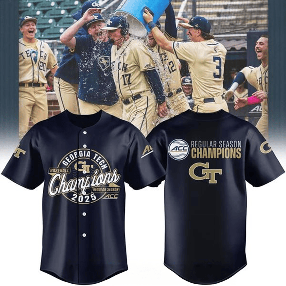 Georgia Tech 2025 ACC Regular Season Champions Jersey Cool Gifts For Dad