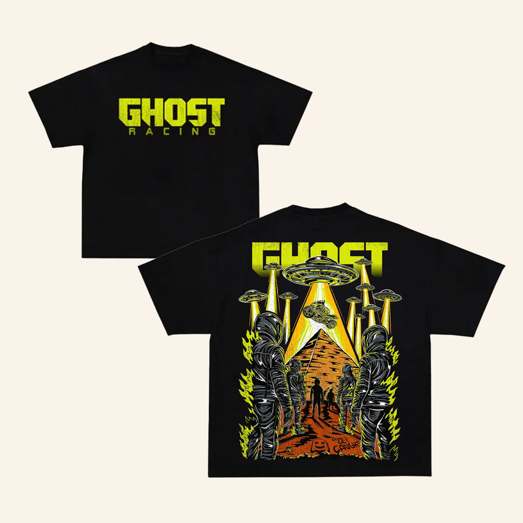 Ghost Racing Merch Ufo Abduction Black Shirt Gift Ideas For Fans