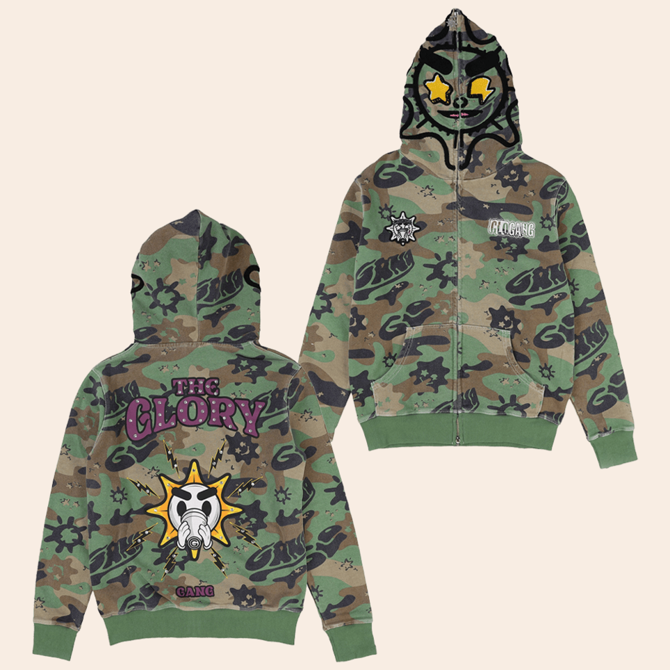 Glo Gang Hoodie The Glory Camo Full Zip Hoodie Cool Birthday Gifts For Dad Gifts For Friends