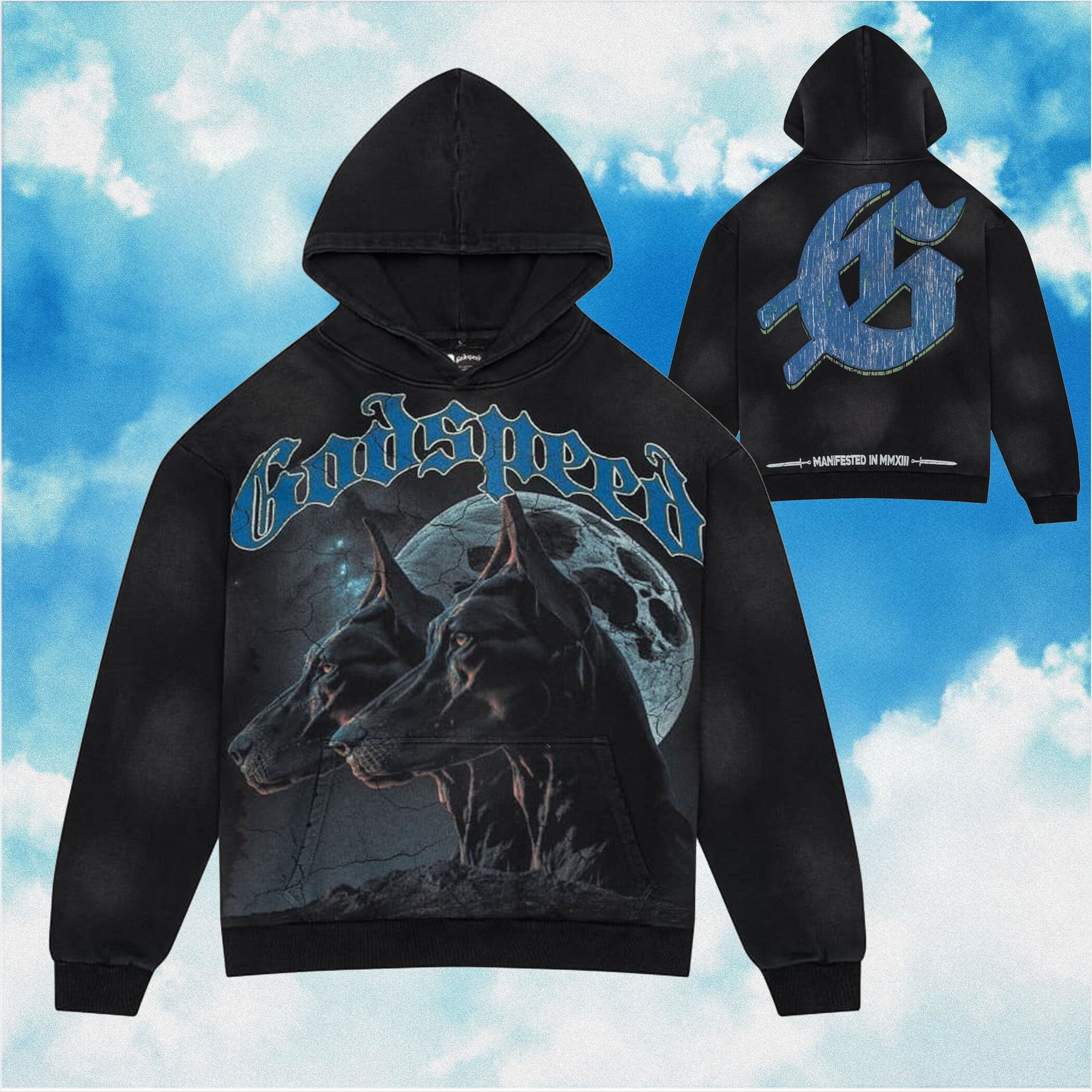 Godspeed Hoodie F.T.D Black Dogs Wash Hoodie Streetwear Clothing Birthday Gifts For BFF