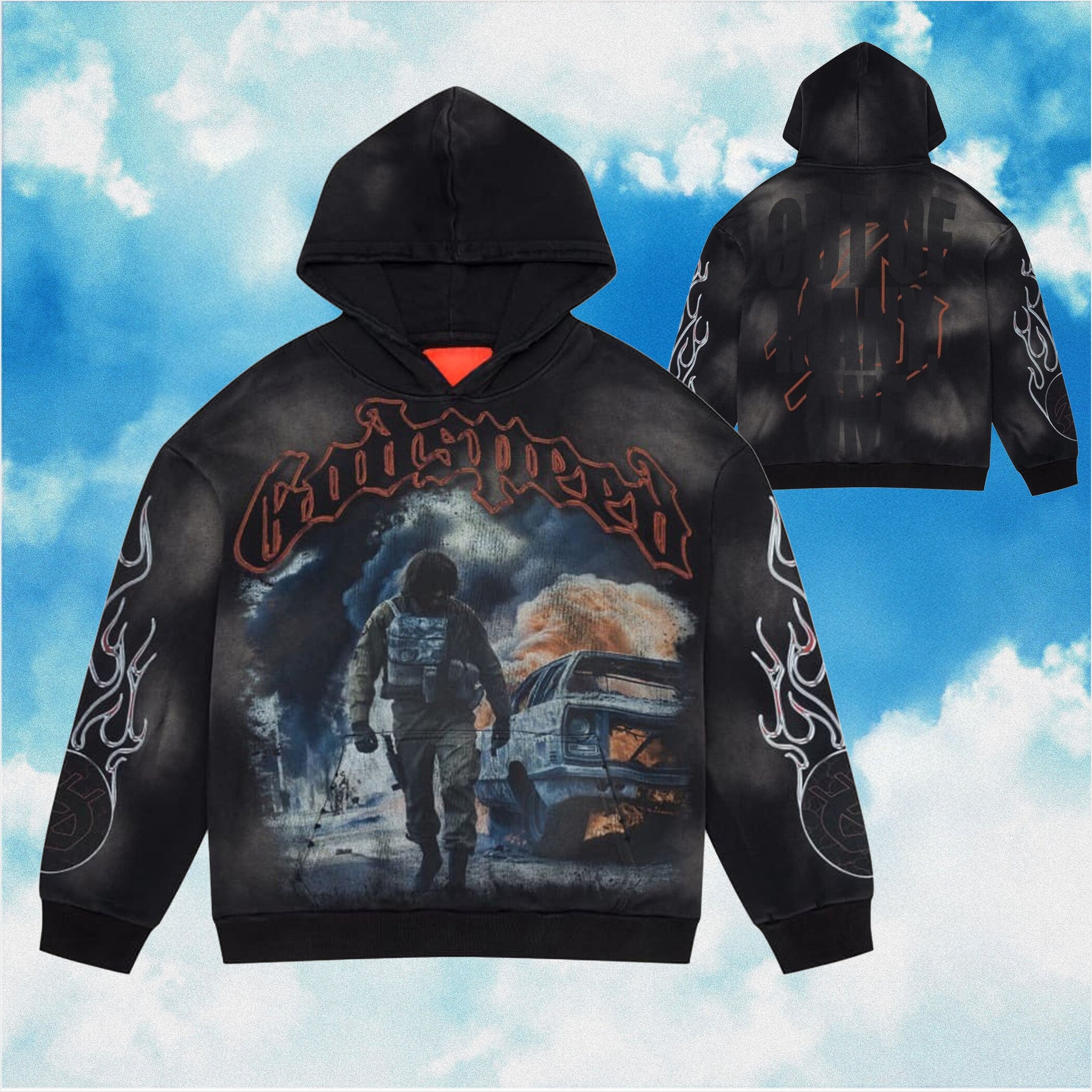 Godspeed Hoodie Khaos Black Wash Hoodie Out Of Many One Streetwear Clothing Birthday Gift Ideas