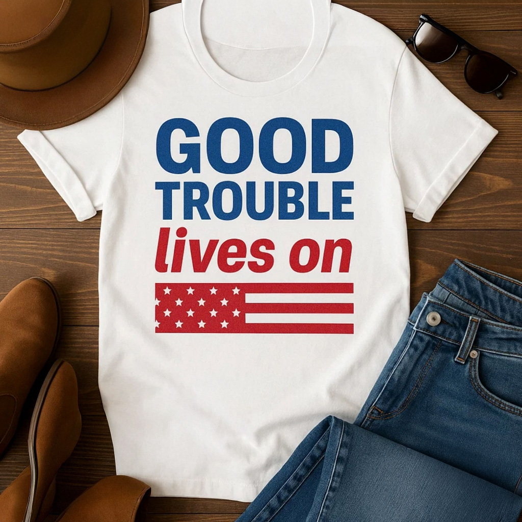 Good Trouble Lives On Anti Trump Shirt Gifts For Mother