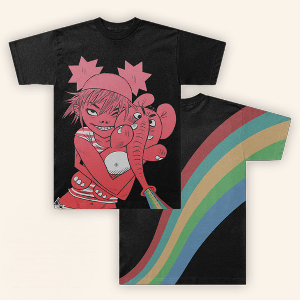 Gorillaz Merch 25 Rainbow Elephant T-Shirt Gifts For Girlfriend