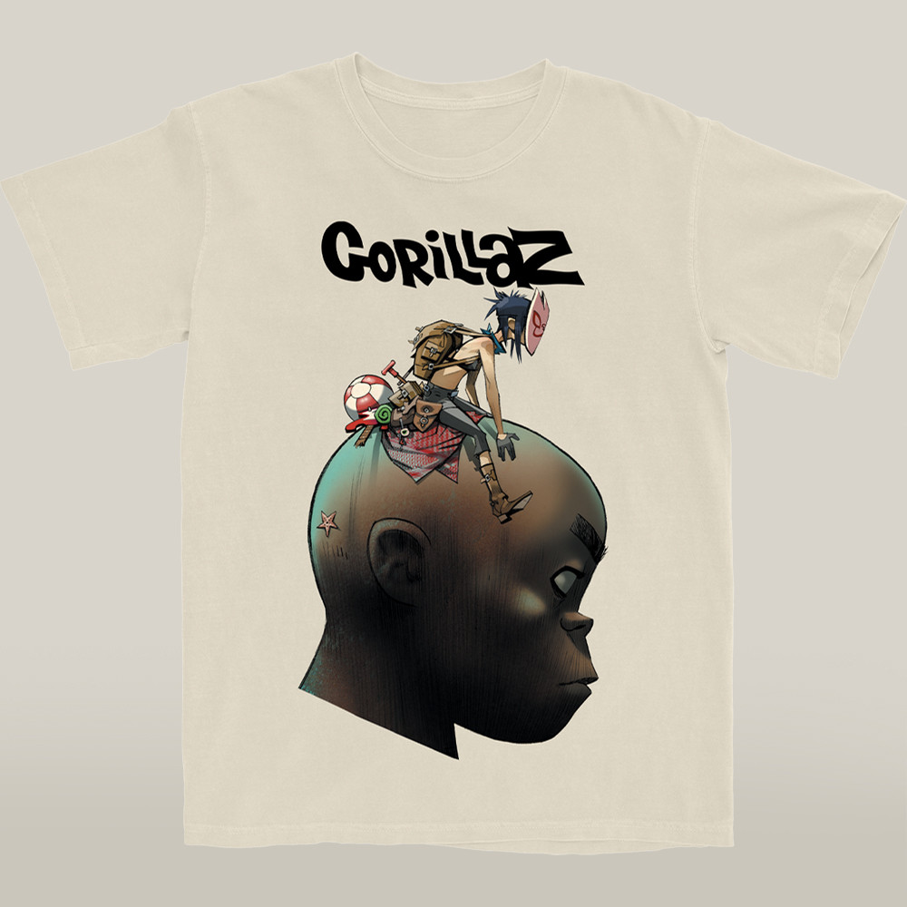 Gorillaz Merch T-shirt Giant Head Graphic Best Music Band Gift For Art Fans