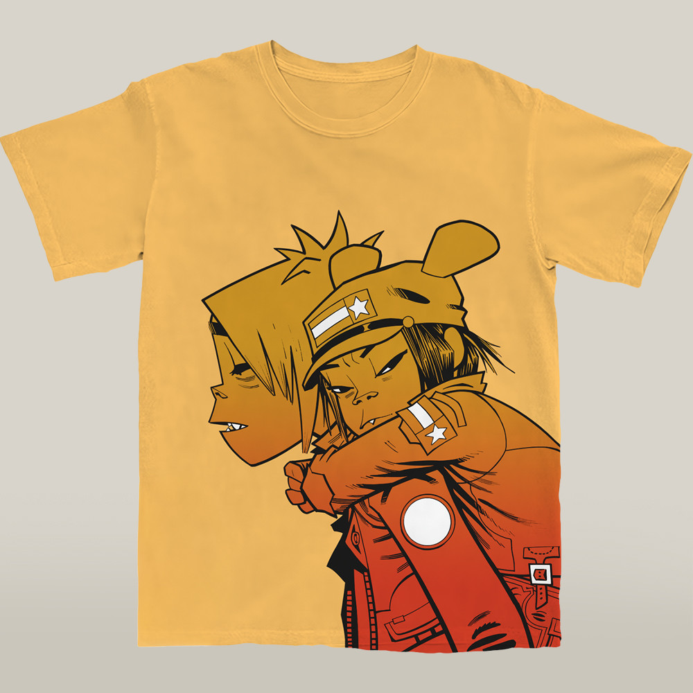 Gorillaz Merch T-shirt Sunset Piggyback Unqiue Fans Merch