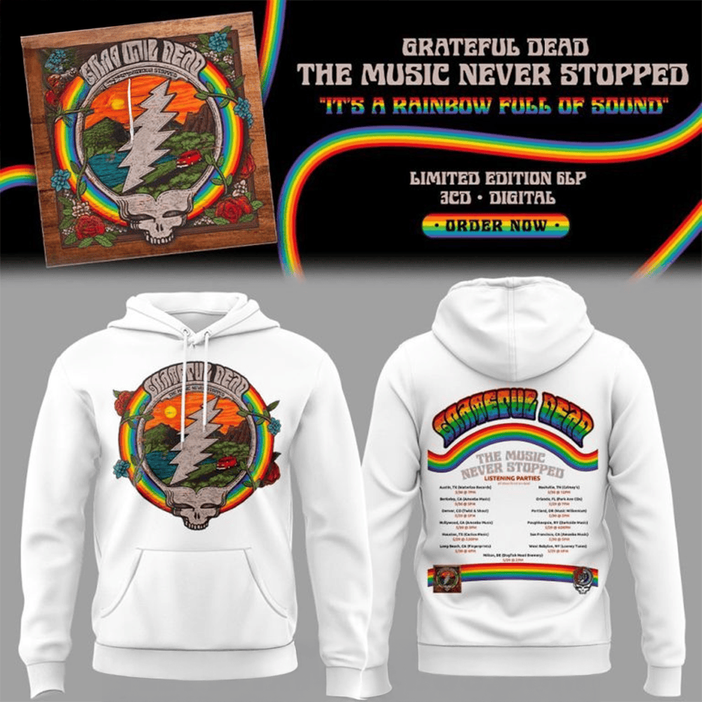 Grateful Dead The Music Never Stopped Hoodie Grateful Dead Merch Great Father's Day Gifts